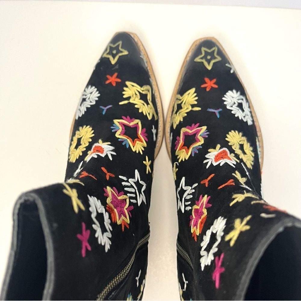 Free People Bowers Suede Embroidered Western Boots in Black‎ Size 6.5 (37) NWOB - Picture 14 of 16